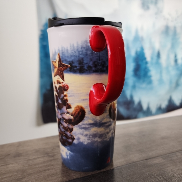 Cypress Holiday Winter Squirrel Ceramic 17.5 fl oz Travel Cup - Picture 8 of 15